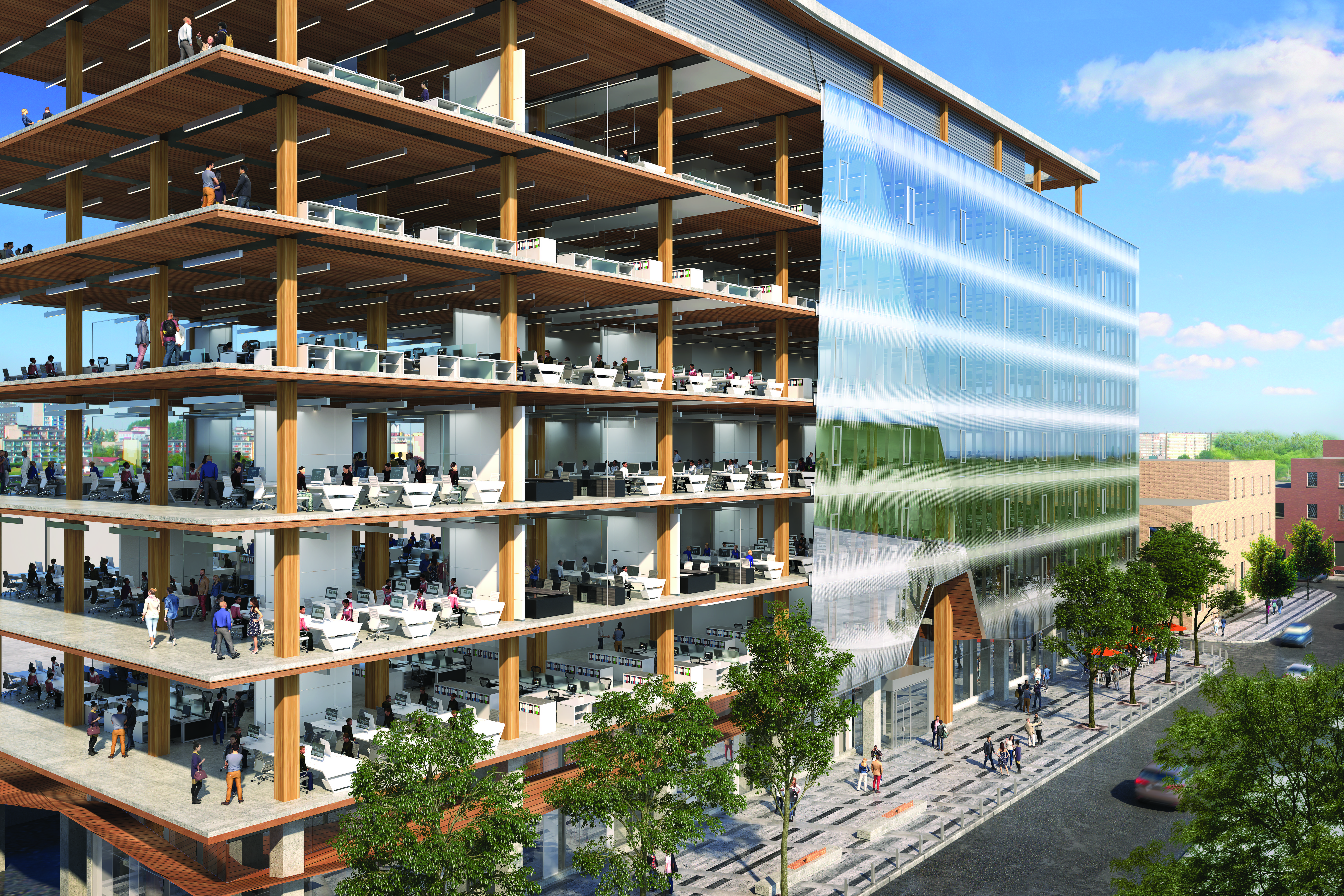 Steel-Timber Hybrid Highrise Buildings