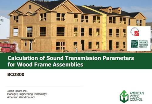 Calculation of Sound Transmission Parameters for Wood-Frame Assemblies - BCD800