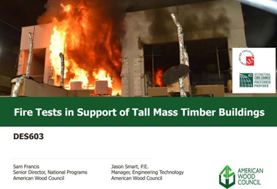 Fire Tests in Support of Tall Mass Timber Buildings