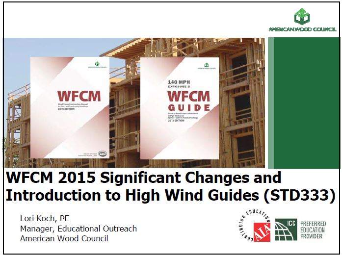 2015 WFCM Significant Changes and Introduction to High Wind Guides - STD333
