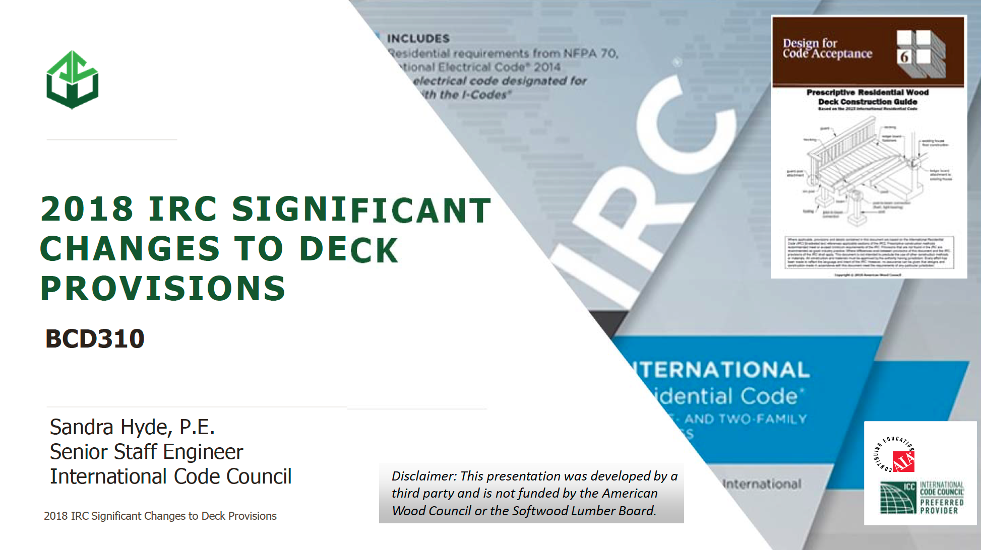 2018 IRC Significant Changes to Deck Provisions - BCD310