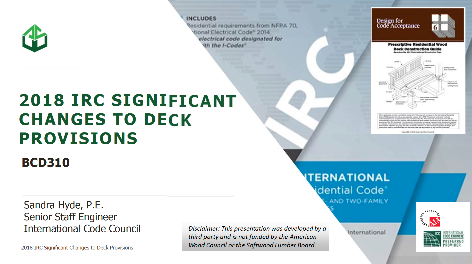 2018 IRC Significant Changes to Deck Provisions