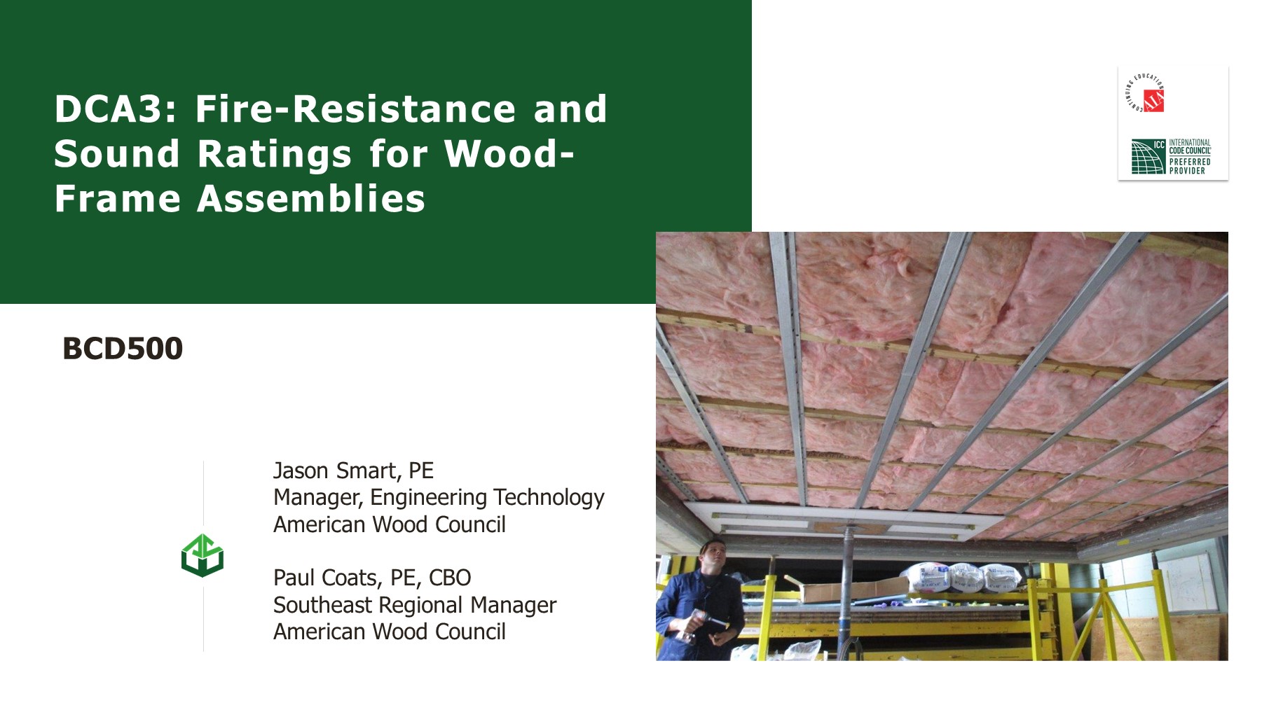 DCA3: Fire-Resistance and Sound Ratings for Wood-Frame Assemblies