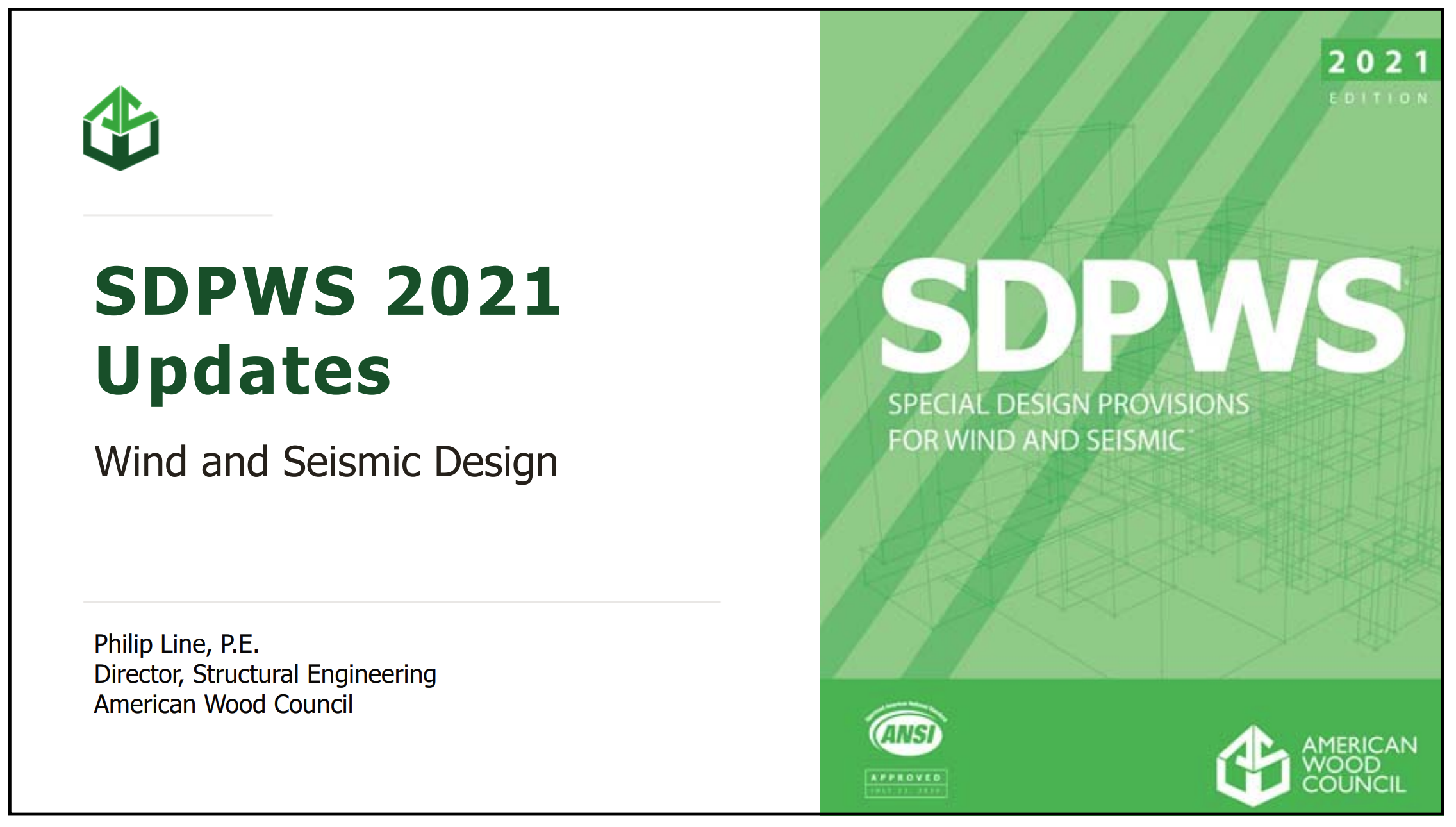 Standard Update: 2021 Special Design Provisions for Wind & Seismic - STD421