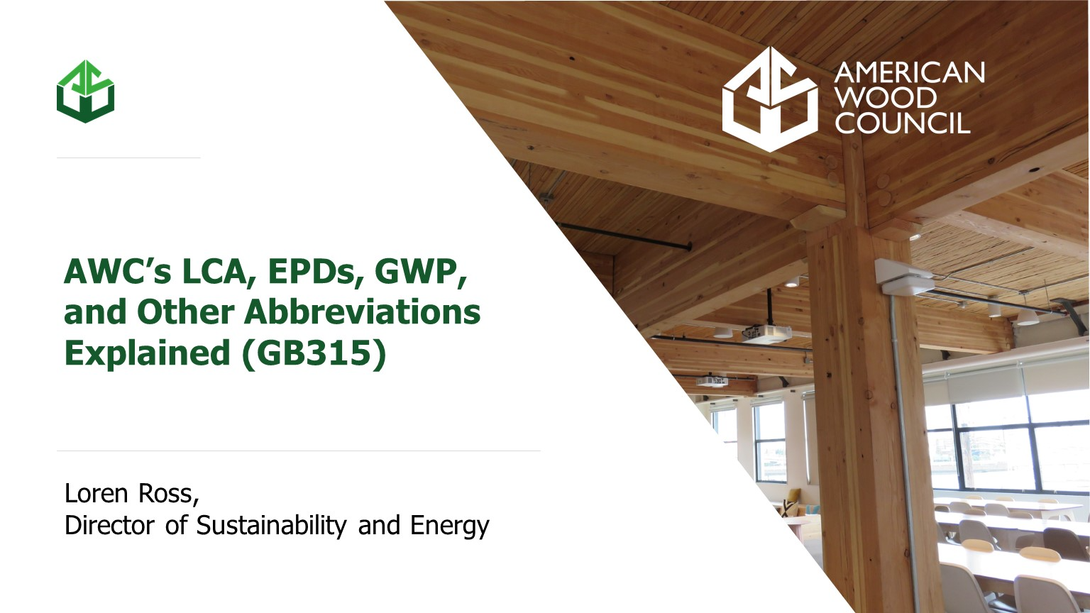 Sustainability: AWC's LCA, EPDs, GWP and Other Abbreviations Explained - GB315